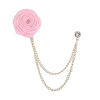 Bridegroom Wedding Brooch, Rose Flower Brooch Lapel Pin Badge Tassel Chain for Men Suit Accessories, Cloth Art Handmade Jewelry