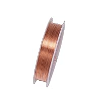 1 Roll Sturdy Alloy Copper Wire Dia 0.2/0.3/0.4/0.5/0.6/0.7/0.8/1 mm Thread Metal String Jewelry Beading Wire for DIY Jewelry Making Supplies and Craft (Red Copper, 0.2mm-20m Per Roll)