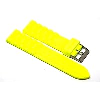 22MM NEON Yellow Silicone Rubber Jelly Watch Band Strap FITS Fossil Traveler and Others