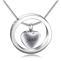 misyou I Love You to The Moon and Back Cremation Urn Necklace Screw Opens and Lock Ashes Pendant Memorial Keepsake Jewelry