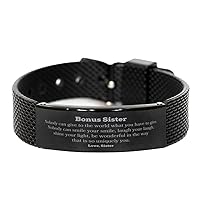 Sister Inspirational Gifts from Sister, Nobody can give to the world, Motivational Birthday Black Shark Mesh Bracelet for Sister