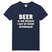 Beer The Reason I Get Up Every Afternoon Printed T-Shirt
