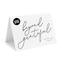 Bliss Collections Beyond Grateful Thank You Cards with Envelopes, Pack of 50, 4x6 Folded, Tented, Bulk, Perfect for: Wedding, Bridal Shower, Baby Shower, Birthday, or just to say thanks!