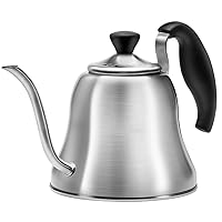 Coffee Kettle for Stove Top Premium Gooseneck Kettle, Pour Over Coffee Kettle, Tea Pot Stovetop Teapot, Hot Water Heater for Camping, Home & Kitchen, Stainless Steel - Small 28oz, Brushed