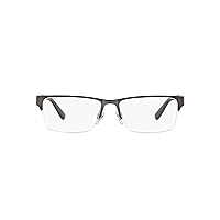 Polo Ralph Lauren Men's PH1164 Rectangular Prescription Eyewear Frames, Matte Dark Gunmetal/Demo Lens, 56 mm