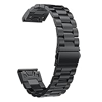 22 26mm Stainless Steel Quick Release Watchband Wrist Strap for Garmin Fenix 6X 6 Pro 5X 5 Plus 3HR D2 Delta PX EasyFit Bracelet (Color : B, Size : 22mm Fenix 6X 6XPro)