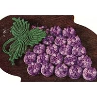 Vintage Crochet PATTERN to make - Grape Bottle Cap Hot Plate Trivet Pad 1950s. NOT a finished item. This is a pattern and/or instructions to make the item only.