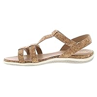 David Tate Womens Mate Leather Cushioned T-Strap Sandals