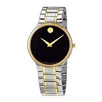 Movado Serio Quartz Black Dial Two-Tone Men's Watch 0607284