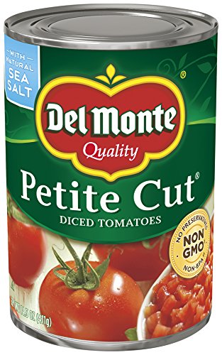 Del Monte Canned Petite Cut Diced Tomatoes, 14.5 Ounce (Pack of 12)