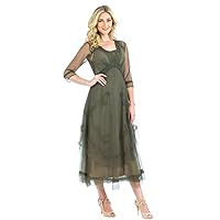 Women's Samantha True Romance Vintage Style Party Dress in Olive