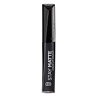 Rimmel London Stay Matte Liquid Lip Color with Full Coverage Kiss-Proof Waterproof Matte Lipstick Formula that Lasts 12 Hours - 840 Pitch Black, .21oz