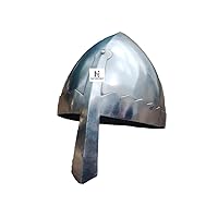 Medieval Norman Nasal Helmet Head Armour Silver Medium