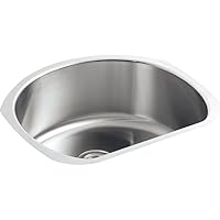 KOHLER K-3186-NA Undertone Medium D-Bowl Kitchen Sink, Stainless Steel