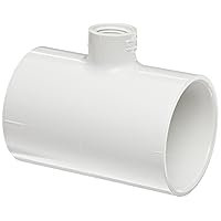 Spears 402 Series PVC Pipe Fitting, Tee, Schedule 40, White, 3