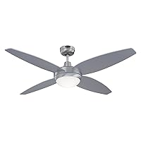 72505 Celestia II One-Light 122 cm Three-Blade Indoor Ceiling Fan, Brushed Aluminum Finish with Opal Frosted Glass