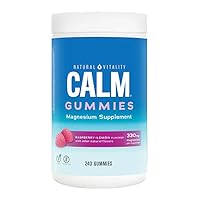 Natural Vitality Calm, Magnesium Citrate Supplement, Stress Relief Gummies, Supports a Healthy Response to Stress, Gluten Free, Vegan, Raspberry Lemon, 240 Gummies