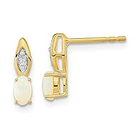 14K Yellow Gold Garnet Diamond Earrings