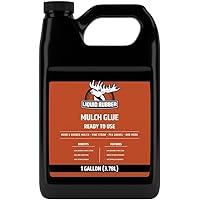 Liquid Rubber Pre-Mixed Mulch Glue - Long Lasting Bond for Landscaping and Gardens, Easy Application, Weatherproof and Durable Adhesive, 1 Gallon