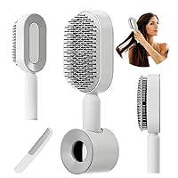 Hair Brush Set - Featuring FREE Comb | Self-Cleaning 3D Air Cushion Massager | Detangling Brush, Anti-Static Brush, Styling Comb with Wall Mount | Women's Hair Care Essential