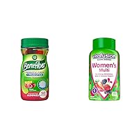 Benefiber Prebiotic Fiber Supplement Gummies with Probiotics & Vitafusion Womens Multivitamin Gummies, Berry Flavored Daily Vitamins