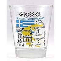Greece Landmarks and Icons Collage Shot Glass