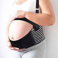 Belly Bands For Pregnant Women, 4-in-1 Maternity Support Belt, Belly Support Band For Pregnancy, Adjustable Maternity Belt Pregnancy Support With Shoulder Strap, For Belly/Waist/Back, Black, XXXL