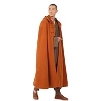 Women Men Meditation Buddhist Hooded Cloak Thickened Cotton Coat