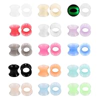 Thin Silicone Ear Plugs Tunnels Flexible Ear Earlets Ear Gauges Expander Stretchers Double Flared Flesh Ear Piercing Jewelry 15pairs