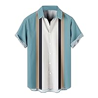 Men's Linen Shirts Summer Cool Thin Breathable Lapel Collar Hanging Dyed Gradient Cotton Shirt Hawaiian