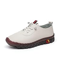 Women's Loafers & Slip-ons,Orthofit for Women Leather Shoes for Women Handmade Round Toe Non-Slip Breathable Mom Shoes
