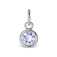 WithLoveSilver 925 Sterling Silver 12 Birth Months 5mm Simulated Cubic Zirconia or Glass Pendant