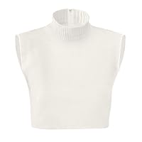Zippered Dickie Layer Top with Armholes - Soft Knit Mock Turtleneck for Layered Look