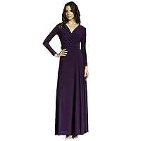 Women's Long Sleeve Convertible Front-to-Back Maxi Dress Cocktail Gown