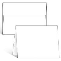 Ohuhu Blank White Cards and Envelopes 100 Pack, 4.25 x 5.5 Heavyweight Folded Cardstock and A2 Envelopes for DIY Greeting Card, Wedding, Birthday, Invitations, Thank You Cards & All Occasion