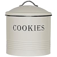Vintage Cookie Jar - Cookie Jars for Kitchen Counter, Airtight Jar Cookie Containers, Ivory Cookie Tin, Cookie Tins with Lids for Gift Giving, Large Cookie Jar