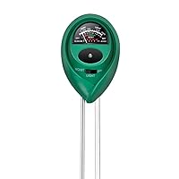 iPower 3-in-1 Test Kit, Soil Moisture/Light/pH Meter for House Plant Garden, Lawn, Farm, Ideal for Indoor & Outdoor Use, Round, Green
