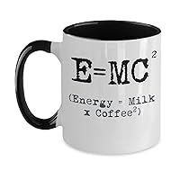 Fun Formula Mug E=MC Energy Equal Milk & Coffee Handy Home Use Cup Tea Coffee Lover Connoisseur Physic Science Teacher or Student
