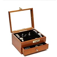 Watch Box 2 Layers Solid Wood Watch Storage Box With Password Lock Jewelry Ring Jewelry Case Watch Organizer Collection (Size : 25x20.3x14cm)