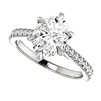 1.5 CT Moissanite Halo Engagement Ring 10K White Gold Moissanite Diamond Ring for Women Gift for Christmas Birthday Valentine's Day Wedding Jewelry Gift for Women Wife Girl