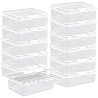 Clear Plastic Beads Storage Containers Empty Mini Storage Containers Box,12 Pack Plastic Storage Containers with Lids,Beads Storage Box with Hinged Lid for Beads,Pins, Small Items (5x3.4x1.7 inch)