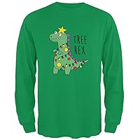 Christmas Tree Rex T-Rex Funny Dinosaur Mens Long Sleeve T Shirt