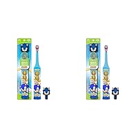 FIREFLY Clean N' Protect, Sonic The Hedgehog Toothbrush with 3D hygienic Cover, Premium Soft Bristles, Anti-Slip Grip Handle, Battery Included, Ages 3+, (Pack of 2)