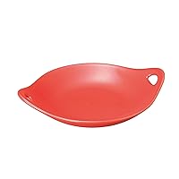 Grill Pan, Red, Heat Resistant Two-Handed Plate, 11.0 x 9.1 x 1.4 inches (280 x