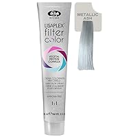 Lisaplex Filter Color Hair Color Cream, 100 ml./3.38 fl.oz. (Metallic Ash)
