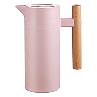 European Household Coffee Pot, Heavy Duty Beverage Dispenser, Insulated Thermos Cold Water Bottle (Color : Black) (Color : Pink)