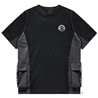 Techwear T Shirt for Men Side Pocket Tooling Tshirts Hip Hop Streetwear Hip Hop T-Shirt Summer Harajuku Top Tee