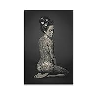 Generic Black And White Old Photo Vintage Japanese Geisha Wall Art（1） Poster Album Cover Posters for Bedroom Wall Art Canvas Posters Music Album Cover Poster 24x36inch(60x90cm) Unframe-style