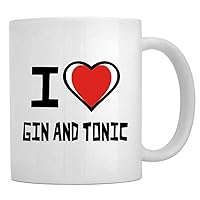 I love Gin and tonic Bicolor Heart Mug 11 ounces ceramic