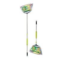 Pine-Sol Indoor Jumbo Broom with Long, Stainless Steel Collapsible Handle for Easy Storage, Heavy Duty Angle Bristles for Wood, Tile, Linoleum, and More - Sweeps Wet or Dry Debris